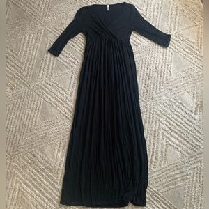 Mother Bee Maternity Classic Black Long Sleeve Dress